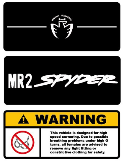 MR2 Spyder Sun Visor Sticker's